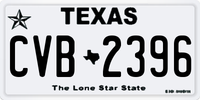 TX license plate CVB2396