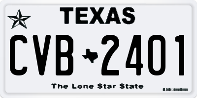 TX license plate CVB2401