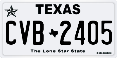 TX license plate CVB2405