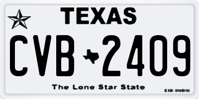 TX license plate CVB2409