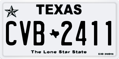 TX license plate CVB2411