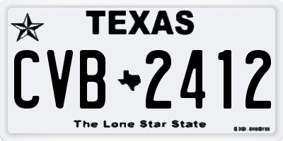 TX license plate CVB2412