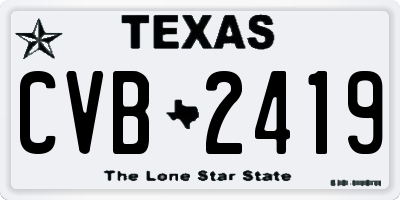 TX license plate CVB2419