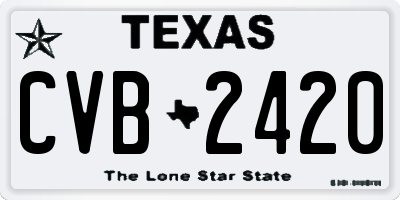 TX license plate CVB2420