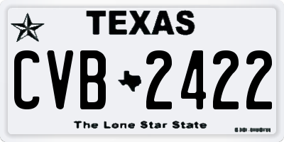 TX license plate CVB2422