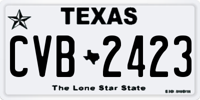 TX license plate CVB2423