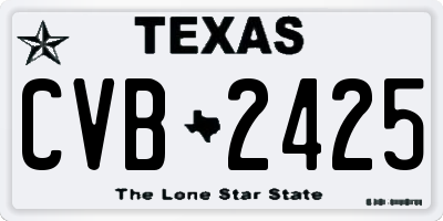 TX license plate CVB2425