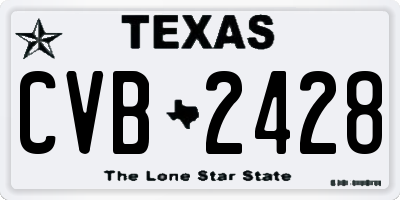 TX license plate CVB2428