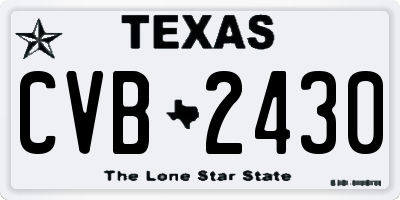 TX license plate CVB2430