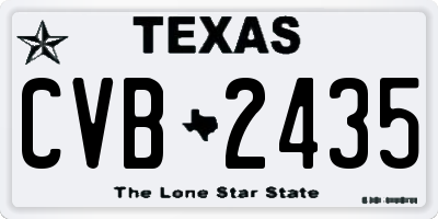TX license plate CVB2435