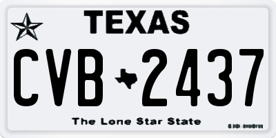 TX license plate CVB2437