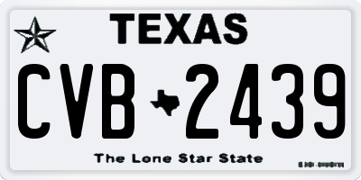 TX license plate CVB2439