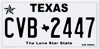 TX license plate CVB2447
