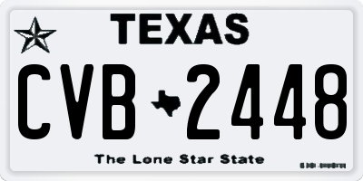 TX license plate CVB2448