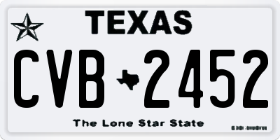 TX license plate CVB2452