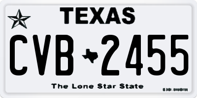 TX license plate CVB2455