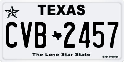 TX license plate CVB2457