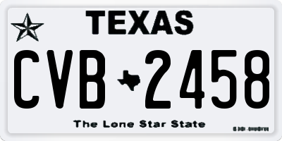 TX license plate CVB2458