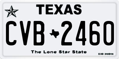 TX license plate CVB2460
