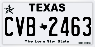 TX license plate CVB2463