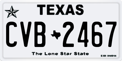 TX license plate CVB2467
