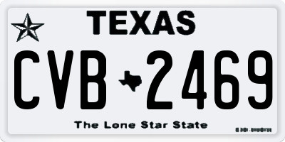 TX license plate CVB2469