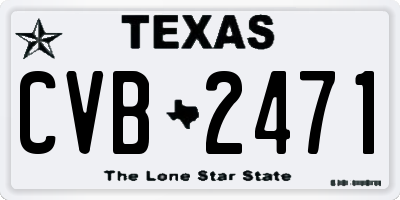 TX license plate CVB2471