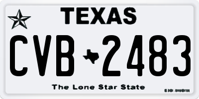 TX license plate CVB2483