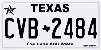 TX license plate CVB2484