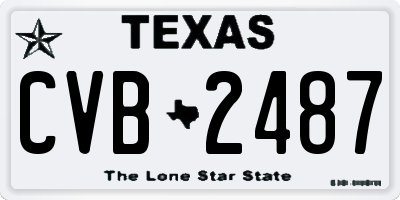 TX license plate CVB2487