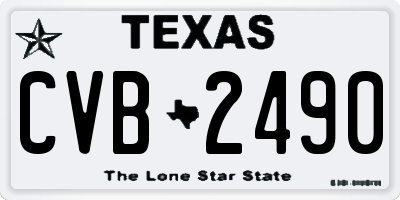 TX license plate CVB2490