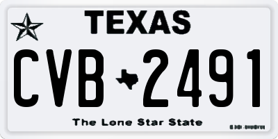 TX license plate CVB2491