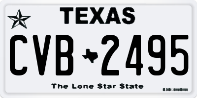 TX license plate CVB2495