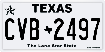 TX license plate CVB2497