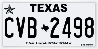TX license plate CVB2498