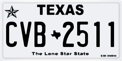 TX license plate CVB2511