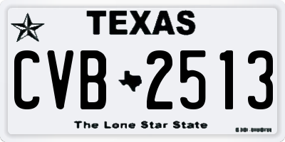 TX license plate CVB2513