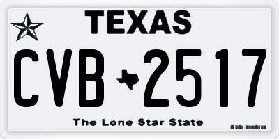 TX license plate CVB2517