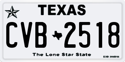 TX license plate CVB2518