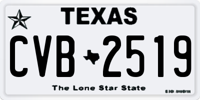 TX license plate CVB2519