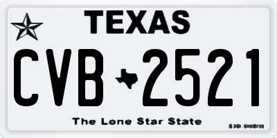 TX license plate CVB2521