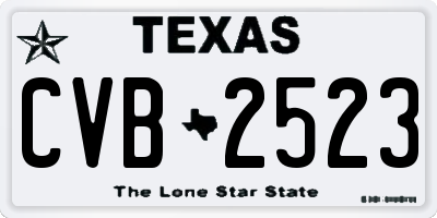 TX license plate CVB2523