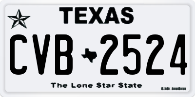 TX license plate CVB2524