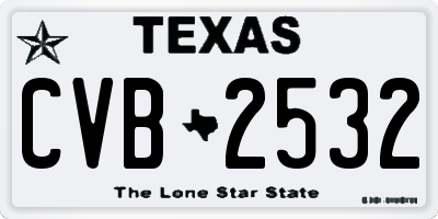 TX license plate CVB2532