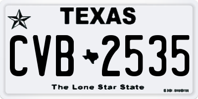TX license plate CVB2535