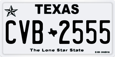 TX license plate CVB2555
