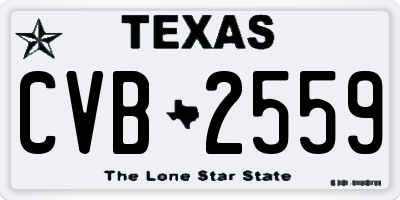 TX license plate CVB2559