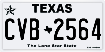 TX license plate CVB2564