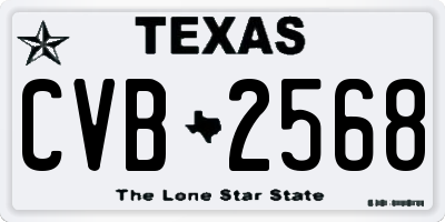 TX license plate CVB2568