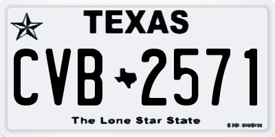 TX license plate CVB2571